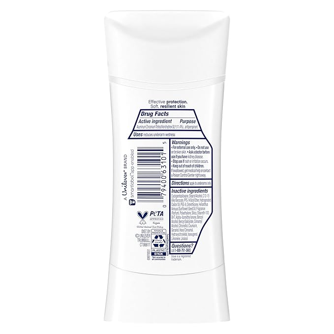 Dove Advanced Care Antiperspirant Deodorant Stick Sheer Fresh 4 Count Anti-stain antiperspirant deodorant for soft underarms 72-hour underarm odor protection and all-day sweat control 2.6 oz