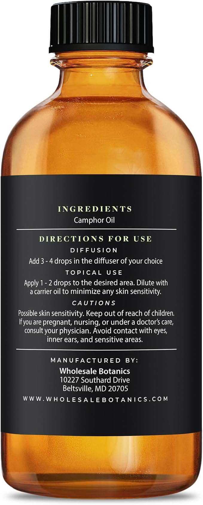 Camphor Essential Oil by Wholesale Botanics | Premium Grade 100% Pure Essential Oil | for Aromatherapy, Soaps, Lotions, & Candles | Vegan & Cruelty Free (8 Fl. Oz.)