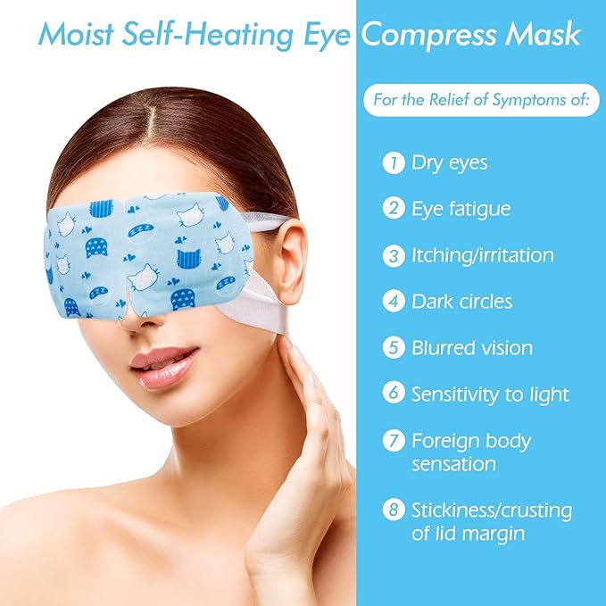 Jekeno Steam Eye Mask, 16 Packs Eye Masks for Dry Eyes, 40-60 Minutes Self Moist Warm Compress Heated Disposable Mask for Sleep, Spa Relaxing Trip Gifts, Travel Essentials for Women Men