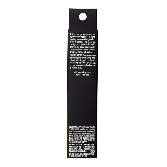 e.l.f. No Budge Matte Shadow Stick, One-Swipe Cream Eyeshadow Stick, Long-Wear & Crease Resistant, Matte Finish, Vegan & Cruelty-Free, Stellar