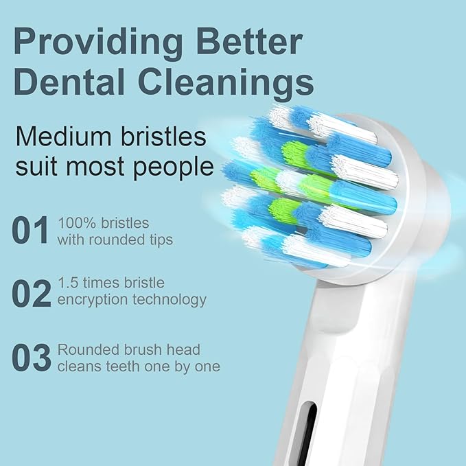 Toothbrush Heads Compatible with Oral B Braun Pro 1000/Genius X/Smart 1500 Series Electric Toothbrush, 14 Count Refills Brush Head Compatible with Oral B (White)