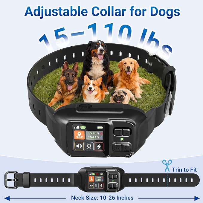 GPS Wireless Dog Fence System, Circular & Custom Boundary, No Subscription