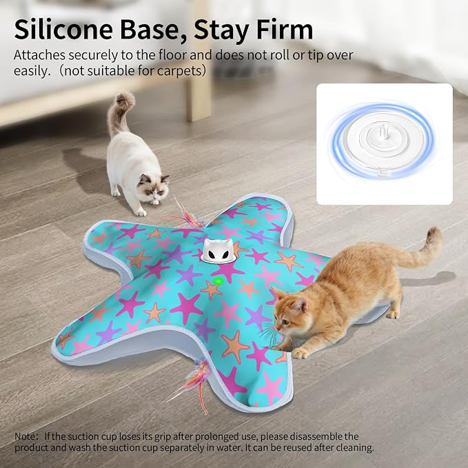 Interactive Cat Toys for Indoor Cats with Moving Concealed Feathers