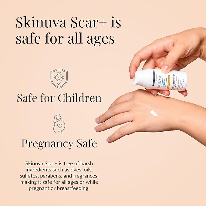 Skinuva® Next Generation Scar+ Cream - Advanced Silicone Scar Cream Matrix +SPF 30 Formulated with Growth Factors & Helps Reduce the Appearance of Scars (0.5 oz)