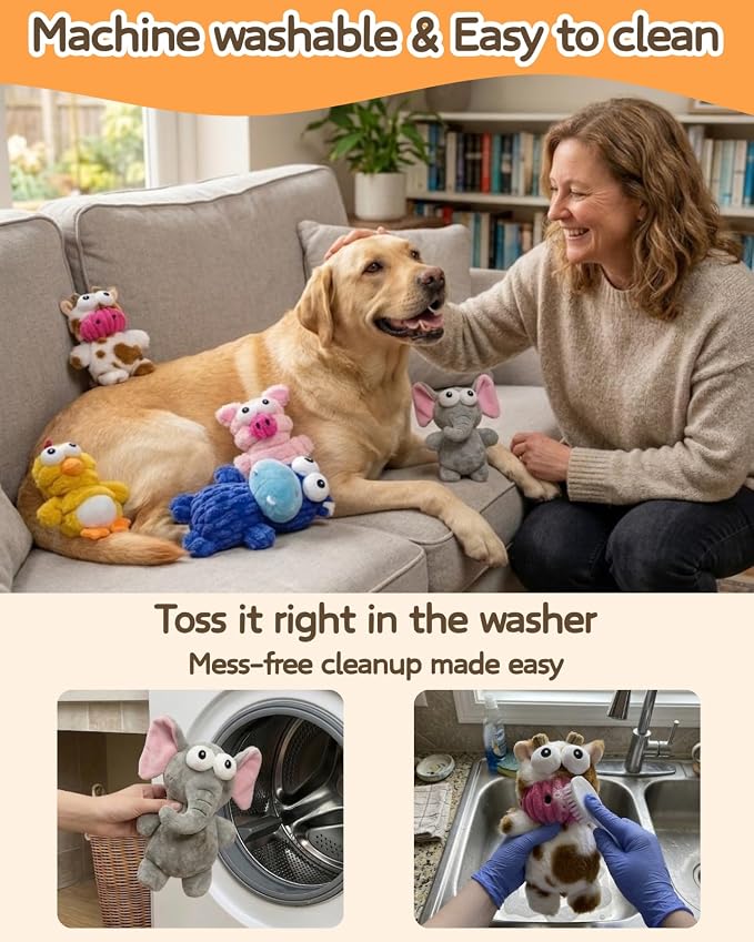 BoYoYo 5 Pack Plush Squeaky Dog Toys for Small Dog,Stuffed Animal Puppy Toy | Dog Toys Bulk to Keep them Busy with Mutt Squeak Sounds,Birthday Toy,Suitable for Interactive Chewing &Teething Medium Dogs