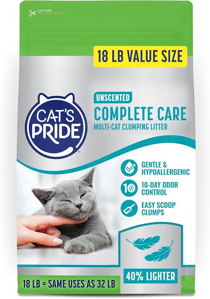 Cat's Pride Complete Care Lightweight Hypoallergenic Unscented Litter 18lb