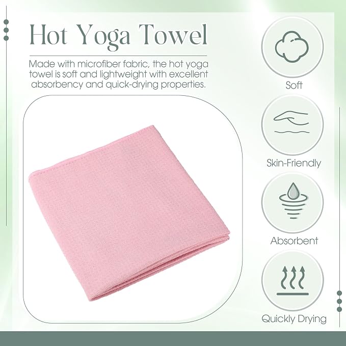 Hahafelt 3 Pack Hot Yoga Towel Non Slip 72" x 26" Extra Large Microfiber Yoga Mat Towel with Grip Dot Absorbent Sweat Anti-Slip Mat Cover for Pilates Fitness (Morandi Pink Blue Green)