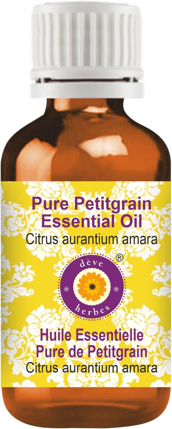 Deve Herbes Pure Petitgrain Essential Oil (Citrus aurantium Amara) Steam Distilled 5ml (0.16 oz)