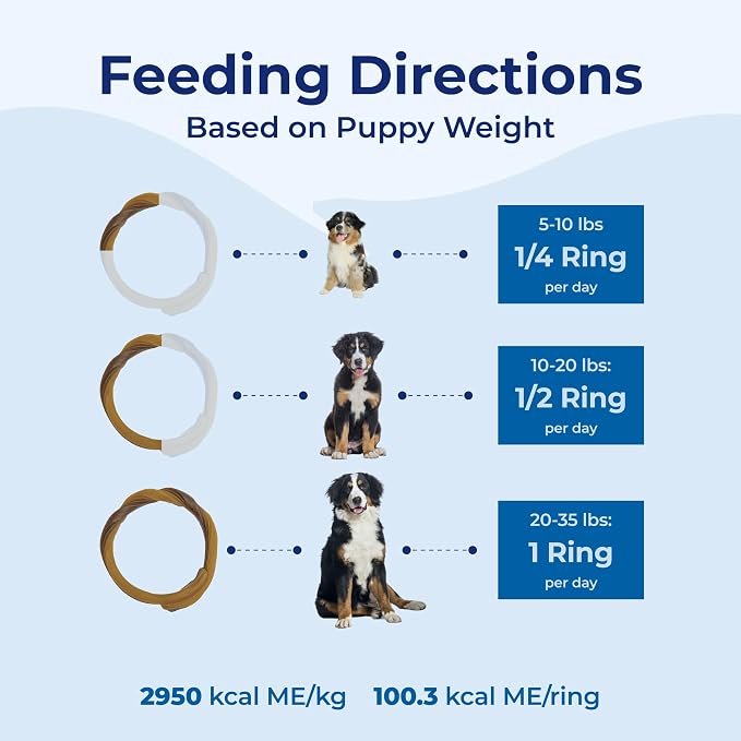 N-Bone Puppy Teething Rings, Taste of Texas Pulled Pork Flavor, Natural Puppy Teething Chews, Helps Soothe Teething Gums, Calcium Enriched Chew Treats, 3 Rings