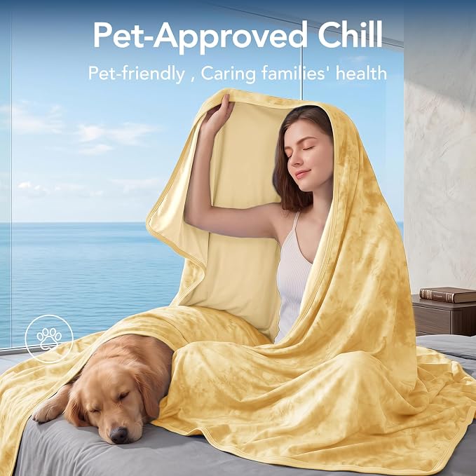 Cooling Blanket 50''x70'' for Hot Sleepers, Arc-Chill Q-Max>0.35 Double Sided Cold Blankets for Night Sweats, Cool Soft Lightweight Summer Blanket for Sofa Bed Couch, Gifts for Women Throw