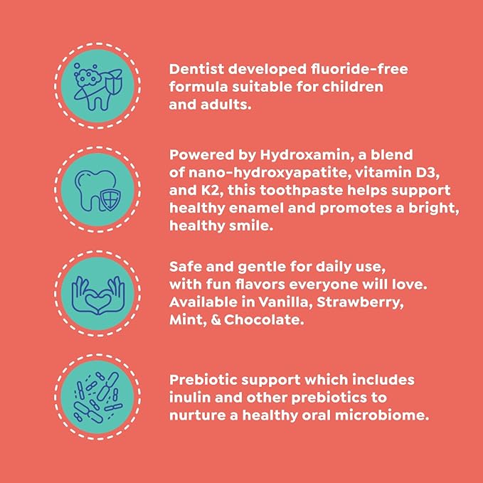 SuperMouth Nano Hydroxyapatite Toothpaste – Non-Fluoride, Remineralizing, Eases Sensitivity, Whitens – Dentist Developed, Safe Clean Ingredients, Microbiome-Friendly, Adults & Kids, 4 Amazing Flavors
