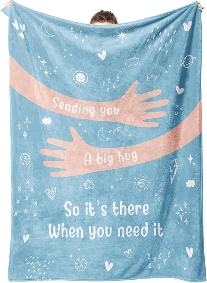 Get Well Gifts for Women Men, Hug/Healing Blanket | Thinking of You/Cancer Care/Sympathy/After Surgery Gifts for Friends, Sister, Coworkers, Soft Throw Blankets 50'' x 60''