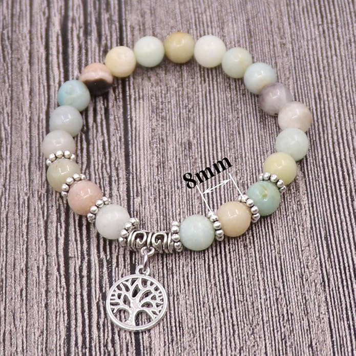 UEUC Tree of Life Yoga Healing Stone Bracelets,Multilayer Lotus Chakra Stone Reiki Bracelet Sets,Anxiety Crystal Natural Stone,for Women Stress Relief