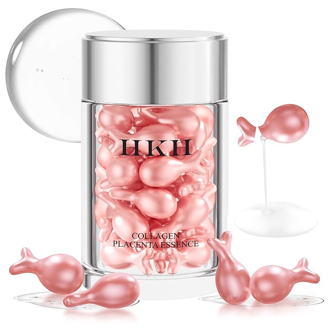 HKH Retinol Serum for Face: 48 Capsules Vitamin A Anti-Aging Wrinkle Night Serum - Vitamin E Collagen Oil for Women - Daily Deep Skin Care for Fine Lines Smooths Hydrates Brightening - 0.58 Oz