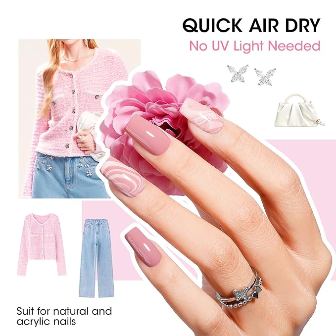 GELLEN French Manicure Nail Polish, Neutral Nude White Regular Nail Polish French Tip Set, Quick Air Dry, 10ml 12-Color Set for Finger Toe Nails Salon Home, Non UV Gel, HEMA Free, TPO Free, Non-toxic