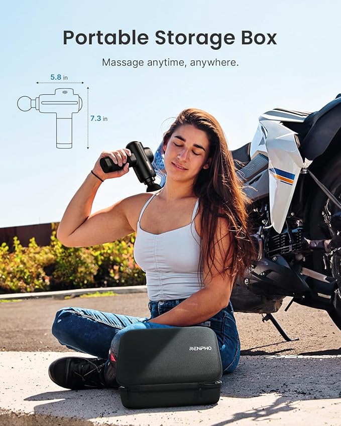 RENPHO Massage Gun Deep Tissue with Charging Stand, Back Massager with Heat and Cold Head, Percussion Body Muscle Masajeador for Athletes Pain Relief, Active Thermacool Deluxe
