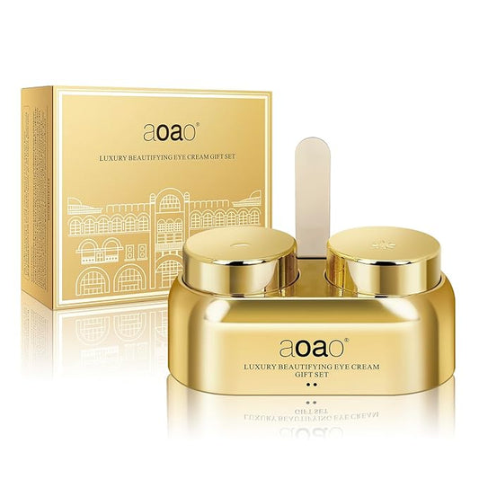 AOAO Dual Eye Cream with Niacinamide for Puffy Eyes and Dark Circles, Luxe Day & Night Firming Eye Cream for Wrinkles Age-Defying, Valentine‘s Revival & Birthday Under Eye Cream Gift for Women, 0.5oz