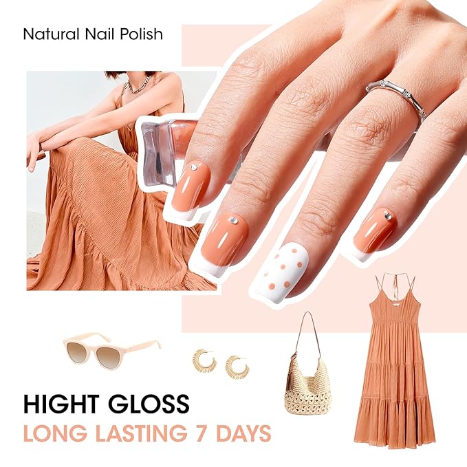 GELLEN French Manicure Nail Polish, Neutral Nude White Regular Nail Polish French Tip Set, Quick Air Dry, 10ml 12-Color Set for Finger Toe Nails Salon Home, Non UV Gel, HEMA Free, TPO Free, Non-toxic