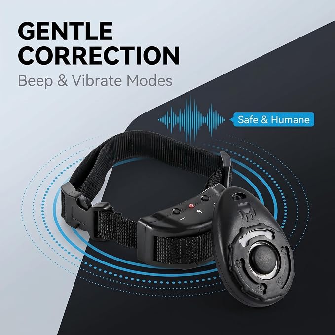 No Bark Collar for Dogs,Training clicker kit, Smart Progressive Anti Barking Collar-7 Level Adjustable Sensitivity, Automatic Dog Bark Collar, Safety Protection, Collar for Small Medium Large Dogs
