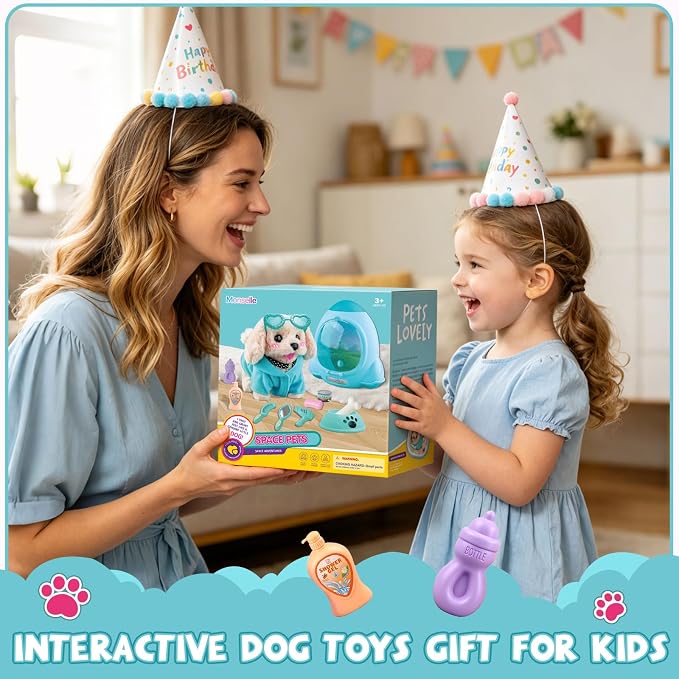 Dog Toys for Kids Girls Age 3-6, Walking&Barking Puppy Toys with Backpack
