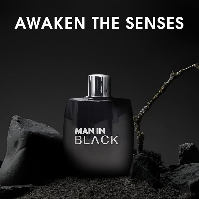 AFLUXE Man in Black Men's Perfume – Bold & Intense Fragrance with Spicy, Woody, and Amber Notes – Long Lasting Scent for Confident,Sophisticated Men