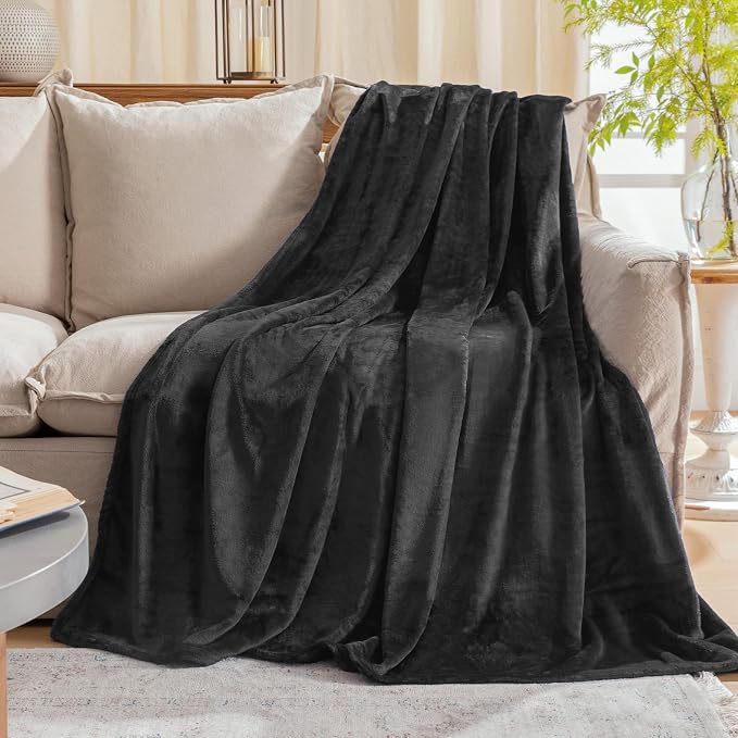 Dark Grey Fleece Plush Throw Blanket 50"x60"for Couch Fuzzy Cozy Flannel | Super Soft Lightweight Microfiber Blanket for Sofa Bed bedroom Home Decor All Season,Birthday Gifts for Women Mom Adult