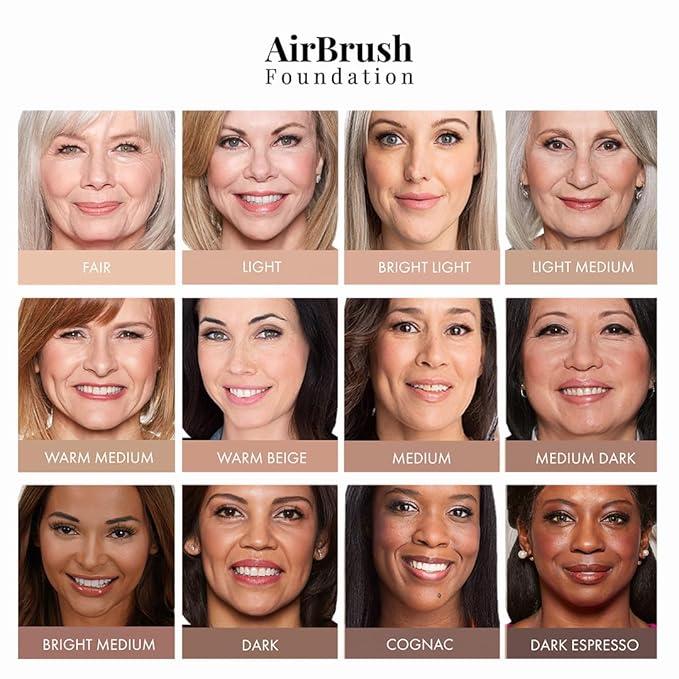 Jerome Alexander MagicMinerals AirBrush Foundation, Spray Makeup with Skincare Active Ingredients, Ultra-Light, Buildable, Full Coverage Formula (Warm Medium)