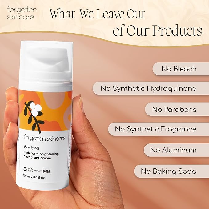 Forgotten Skincare The Original Underarm Brightening Deodorant Cream For Dark Underarms Treatment, Body Odor Eliminator For Women & Men, Ingrown Hair Treatment, Vitamin C & Salicylic Acid
