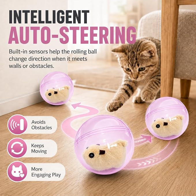 Self Rolling Interactive Cat Ball Smart Cat Ball Toy