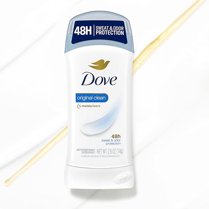 Dove Invisible Solid Antiperspirant Deodorant Stick 2 Count Original Clean, for Women, For All Day Underarm Sweat & Odor Protection 2.6 oz