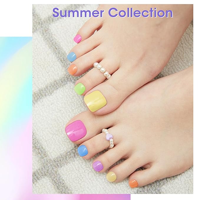 GELLEN Pastel Nail Polish, Quick Air Dry Non-gel Regular Nail Polish No Light Needed for Finger Toe & Fake Nails | 6-color Spring Summer Macaron, Apply 2 Thin Coats | Toxin TPO HEMA Free, No Chip