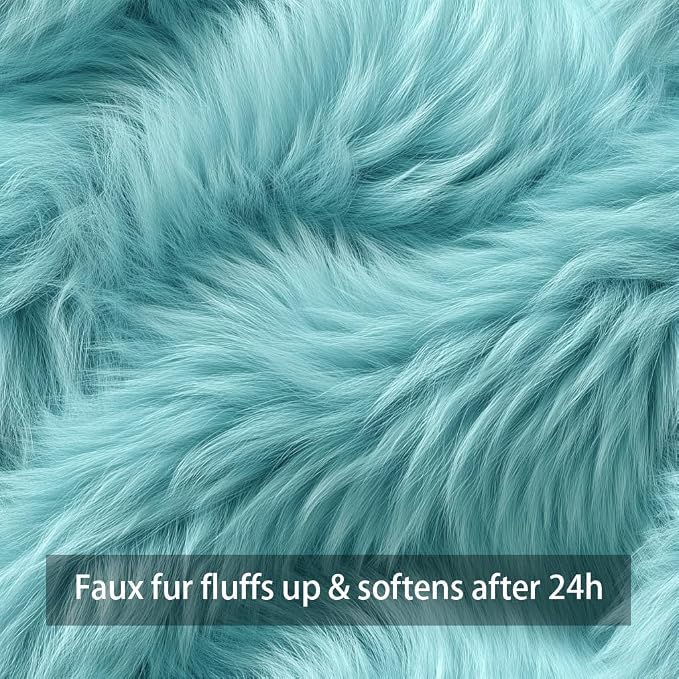 Fall Pumpkins Decorative Pillow Covers 18x18 Set of 2, Light Blue Soft Plush Faux Fur Wool Farmhouse Throw Cushion Cases for Autumn Thanksgiving Holiday Home Decorations