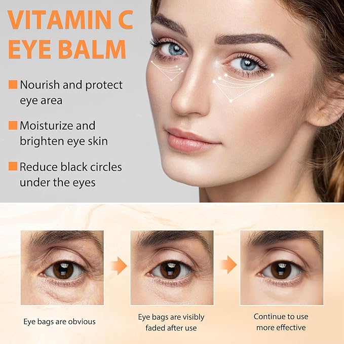 2PCS Revive Glow Vitamin C Eye Balm, Reducing Dark Circle,Hydrating Eye Cream,Improve Dark Circles,Reduces Puffiness (3pcs)