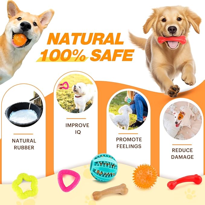 Puppy Chew Toys for small & Medium Dog, Cute Plush Dog Squeaky Toys for Puppies, Dog ChewToys with Rope Toys, Treat Ball for Teething, Interactive Dog Toys with Tough Chewers, Puppy Supplies - 23 Pack
