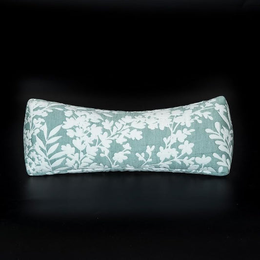 Buckwheat Neck Support Pillow Cervical Neck Cylinder Bolster Pillow,Buckwheat Hulls Adjustable Roll Pillow,Neck Pain Relief for Back and Side Sleepers Round Pillows for Lunch Break Green, 6*15 inch