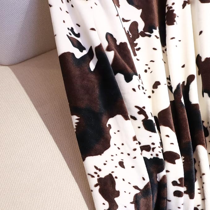 Cow Print Blanket Soft Flannel Cozy Cute Fleece Blankets and Throws for Adults Kids Boys Teens Gifts Warm Plush Lightweight Throw All-Season for Couch Sofa Bed 50"x60"