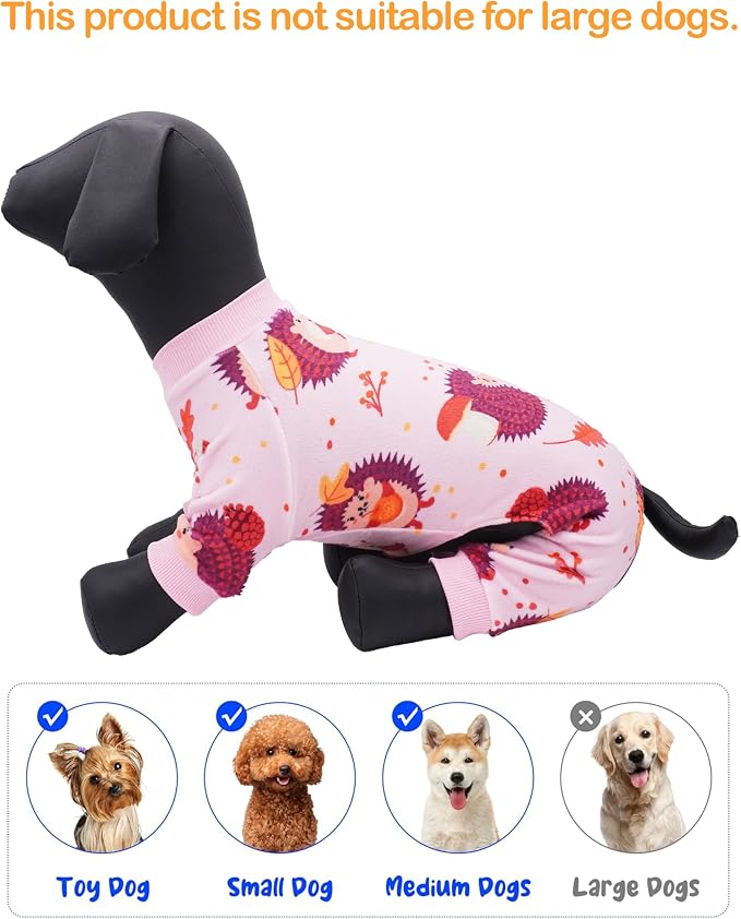 PET SHOW 4 Pack Fall Velvet Dog Pajamas for Small Dogs