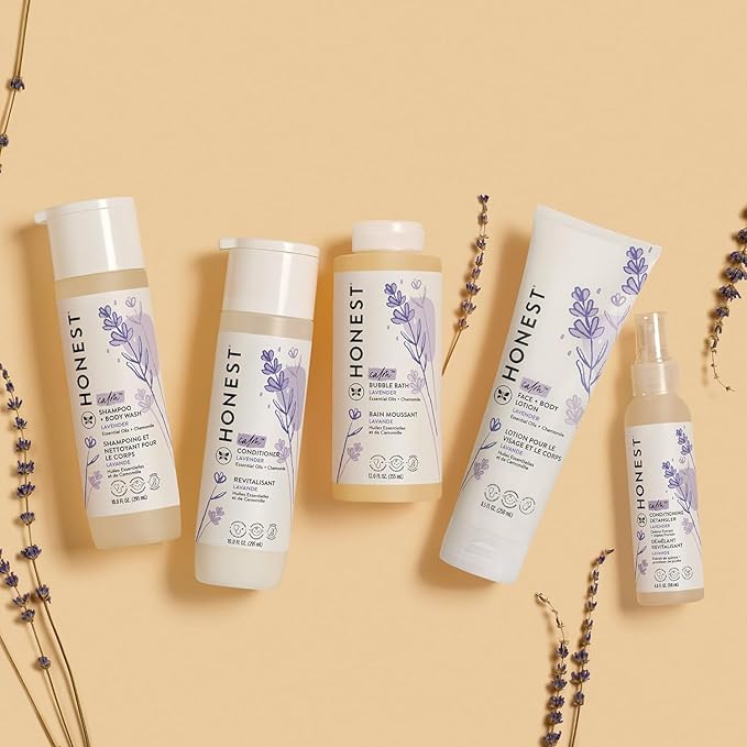 The Honest Company Hydrating Face + Body Lotion | Fast Absorbing, Naturally Derived, Hypoallergenic | Lavender Calm, 8.5 fl oz