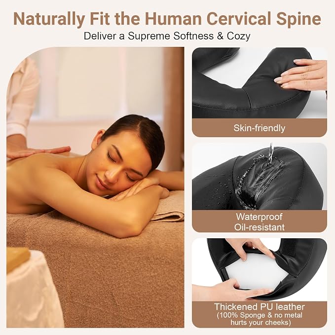 Universal Adjustable Massage Table Face Cradle & Headrest, Memory Foam Face Pillow Cushion for 3-7 Inch Mattress Massage Table Headrest for Eye Surgery Recovery Salon SPA Massage Bed