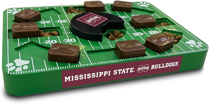 Pets First NCAA Mississippi State Bulldogs Puzzle Toy, Puzzle Treat Dog Toy, Interactive Dog Treat Toy, Dog Puzzle Feeding Slow Toy