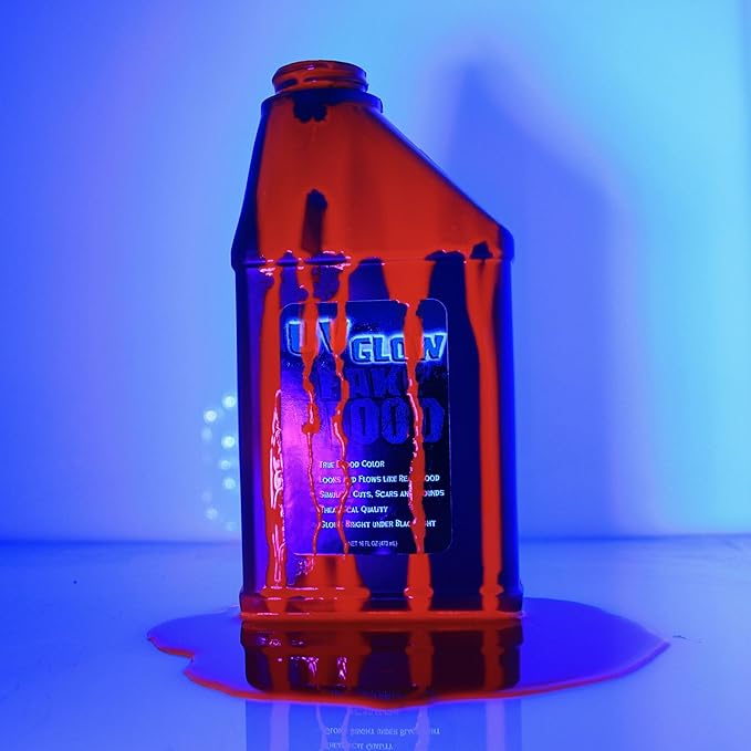 UV GLOW Fake Blood 16 Oz - GLOWS Under Blacklight SHAKE WELL