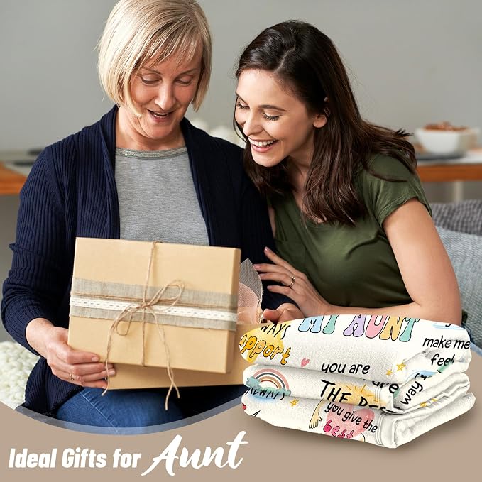 Aunt Gifts, Aunts Birthday Gifts, Auntie Gift for Women, Gift for Aunts from Niece Nephew, Best Auntie Ever Present Ideas for Christmas Mothers Day, to My Auntie Throw Blanket 60”x50”