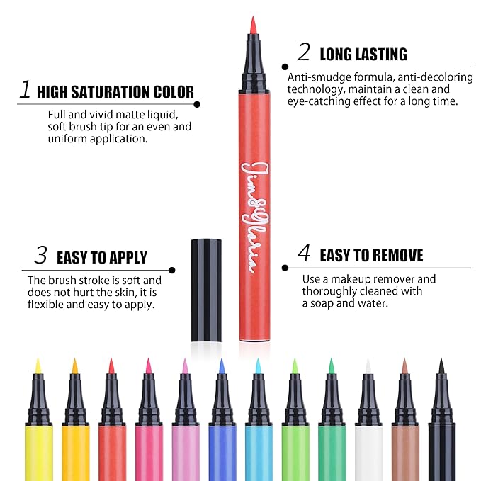 Jim&Gloria Water Resistant Face Paint Tattoo Pen, Temporary Tattoo Markers for Skin, Body Painting Kit, Teen Girl Gifts Trendy Stuff, Makeup Toys Crafts, Christmas Gifts for Kids Teenage Adults