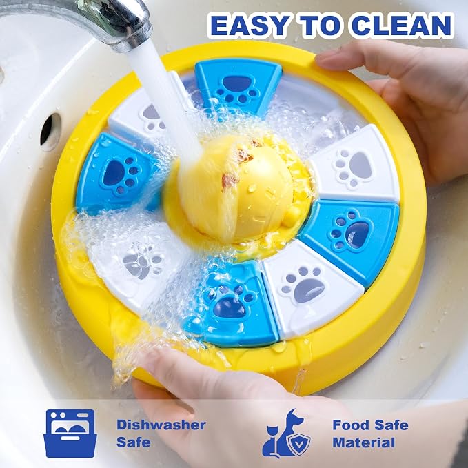 Interactive Dogs Toys for Slow Feeder, Pets Puzzle Feeders for Food Dispenser, Cat Treat Puzzle Feeder for Medium Small Dogs Cats IQ Training Reducing Boredom Intelligence Improving (Yellow)