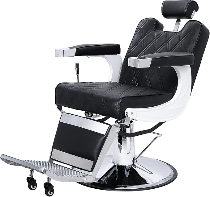 OmySalon Vintage Barber Chair Heavy Duty Professional Salon Chair for Hair Stylist, Reclining All Purpose Chair Hydraulic, Barbershop Beauty Spa Styling Tattoo Shampoo Equipment