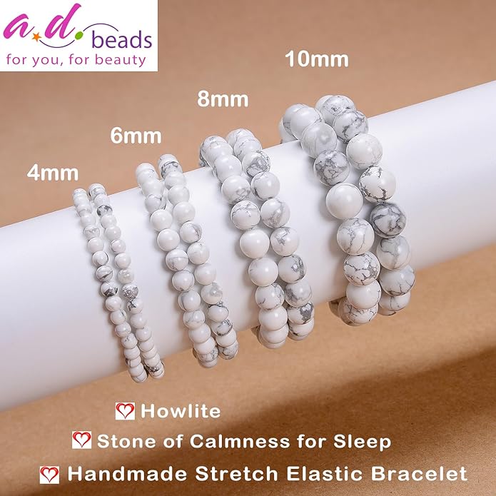 AD Beads Handmade Gemstone Stretch Elastic Bracelet Crystal Healing Reiki Nature's Beauty and Spiritual Essence Unisex