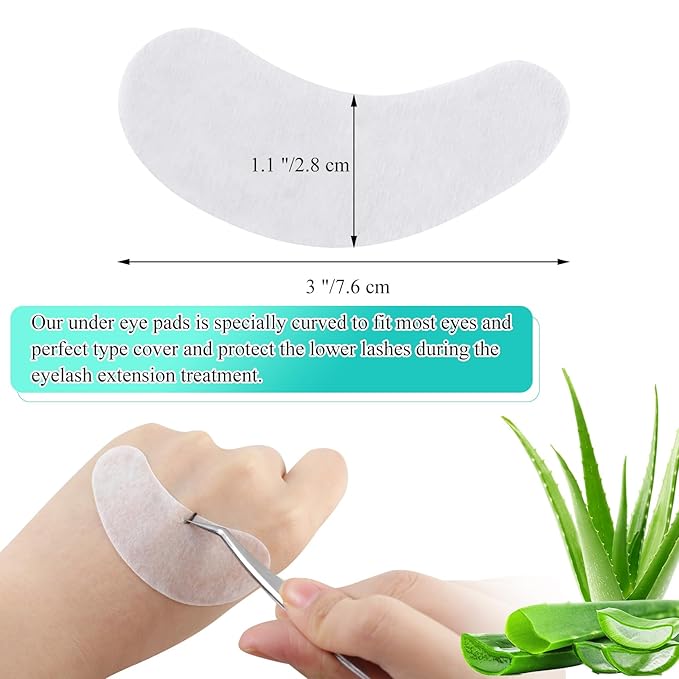 fenshine 100 Pairs Eyelash Extension Eye Pads Lint Free Hydrogel Eye Patches Professional for Lash Extensions Supplies