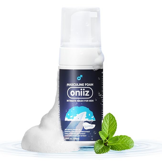 ONIIZ Masculine Foam Classical Intimate Wash for Men, Triple-Barrier Intimate Defense - Soothes, Deodorizes & pH Balanced - Natural Ingredients - Refreshing Cool Sensation 3.38 fl. oz