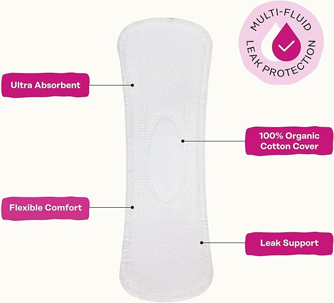 Honey Pot - Perimenopause Long Panty Liners for Women - 100% Organic Cotton Top Sheet - Feminine Care - Multi-Fluid Absorbency - Harmonizing Herbs of Black Cohosh, Clary Sage, & Red Clover - 120ct