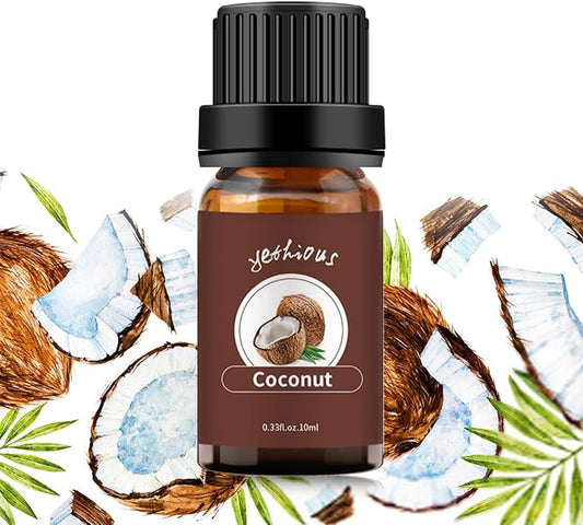 yethious Coconut Essential Oil for Diffuser, Skin, Hair, Massage Pure Natural Organic Coconut Oil 10ml
